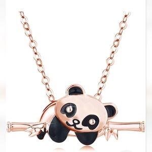 New Panda Bear Zircon charm pendant necklace